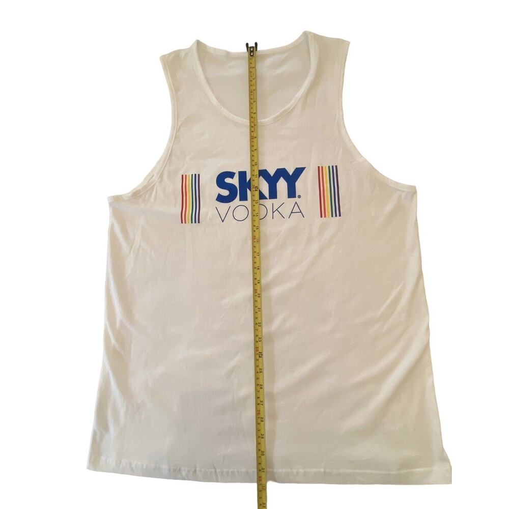 SKYY Vodka PRIDE Unisex Size X-Large White 100% Cotton Tank Top Rainbow Colors - Picture 8 of 15